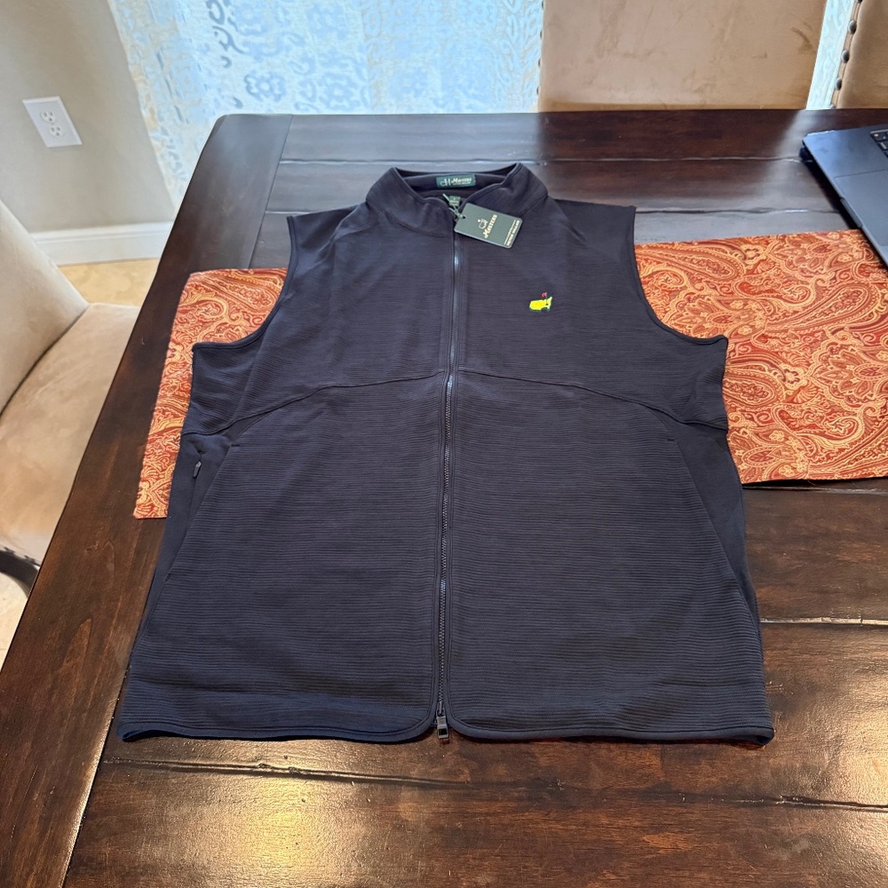 2025 Limited Edition Masters Peter Millar Men's Large Black Full-Zip Vest